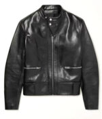 Mens Motorcycle Black Slim Fit Leather Jacket