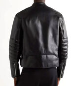 Mens Motorcycle Black Slim Fit Leather Jacket - Image 2