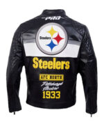 Mens Pittsburgh Steelers Black Moto Jacket - Image 2