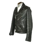 Mens-1960s-Motorcycle-Belted-Black-Jacket