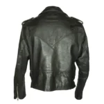 Mens-1960s-Motorcycle-Belted-Black-Leather-Jacket