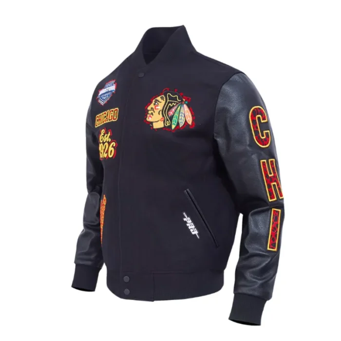chicago-blackhawks-animal-print-black-varsity-jacket