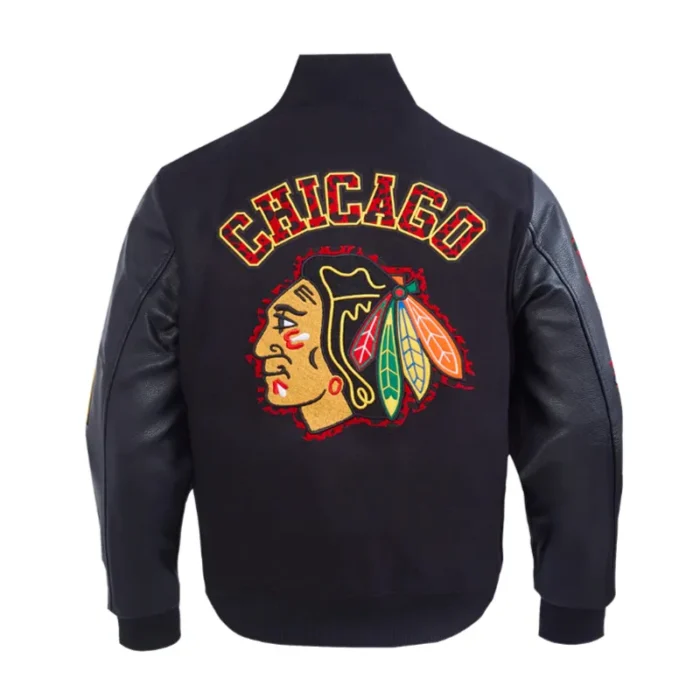 Chicago Blackhawks Animal Print Varsity Jacket - Image 2