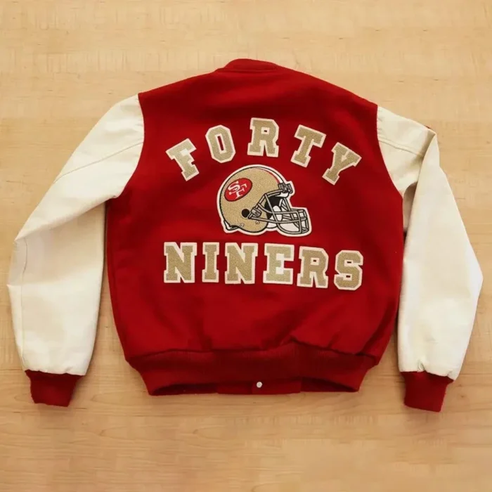 San Francisco 49ers Varsity Leather Jacket - Image 2