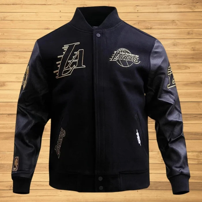 Los Angeles Lakers Black Gold Jacket Mens - Image 1