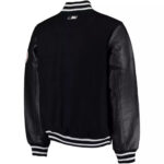 New York Yankees Black Wool Leather Jacket - Image 3