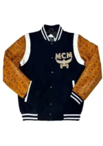 Men Varsity Jacket with Faux Leather Printed Sleeve Custom Made Letterman Jacket