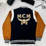 Men Varsity Jacket with Faux Leather Printed Sleeve Custom Made Letterman Jacket - Image 2