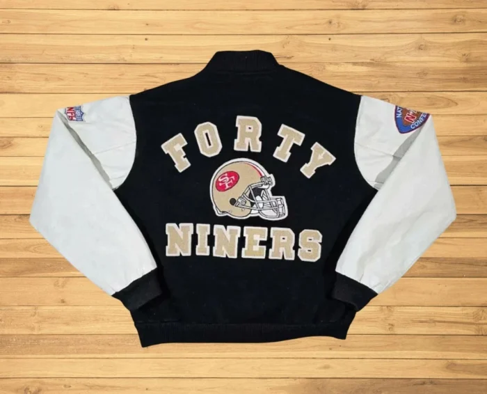 San Francisco 49ers Varsity Leather Jacket - Image 5