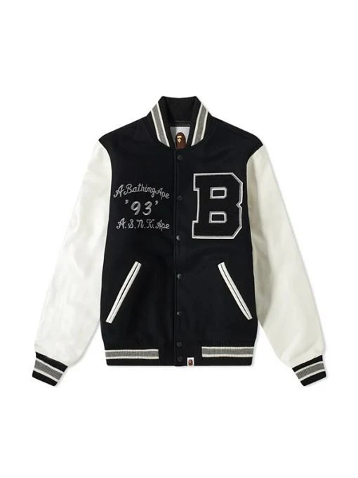 A-Bathing-Ape-Bape-Black-Bomber-Jacket