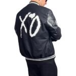 The Weeknd XO Black Wool Varsity Leather Jacket - Image 2