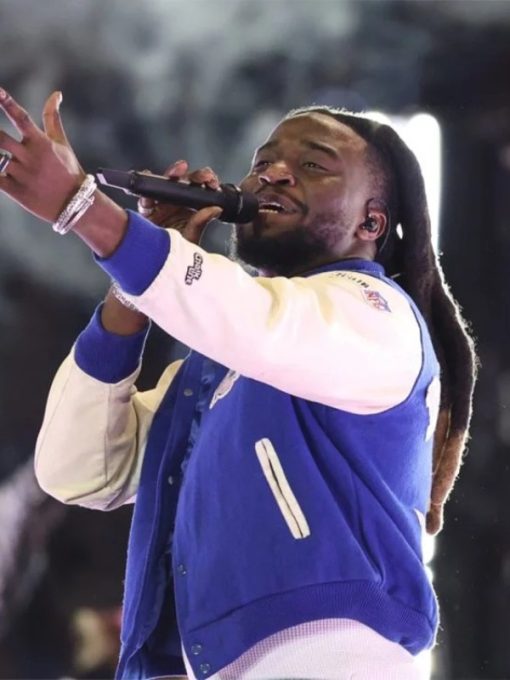 Bears-Lions-Thanksgiving-Day-Game-Halftime-Performance-Shaboozey-Detroit-Lions-Varsity-Jacket