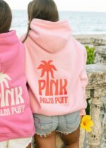 Classic Puff Hoodie In Pink Back