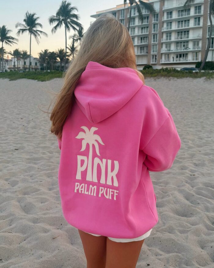 Classic Puff Hoodie In Raspberry Back