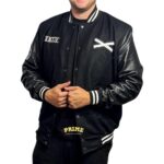 The Weeknd XO Black Wool Varsity Leather Jacket