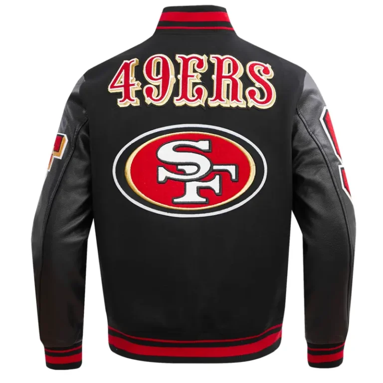 NFL 49ers Mashup Nfl San Francisco Men's Rib Wool Varsity Jacket