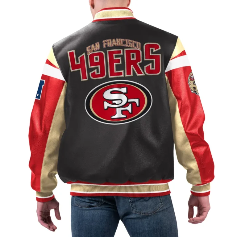 San-Francisco-49ers-Full-Zip-Leather-Varsity-Jacket-Black-Red