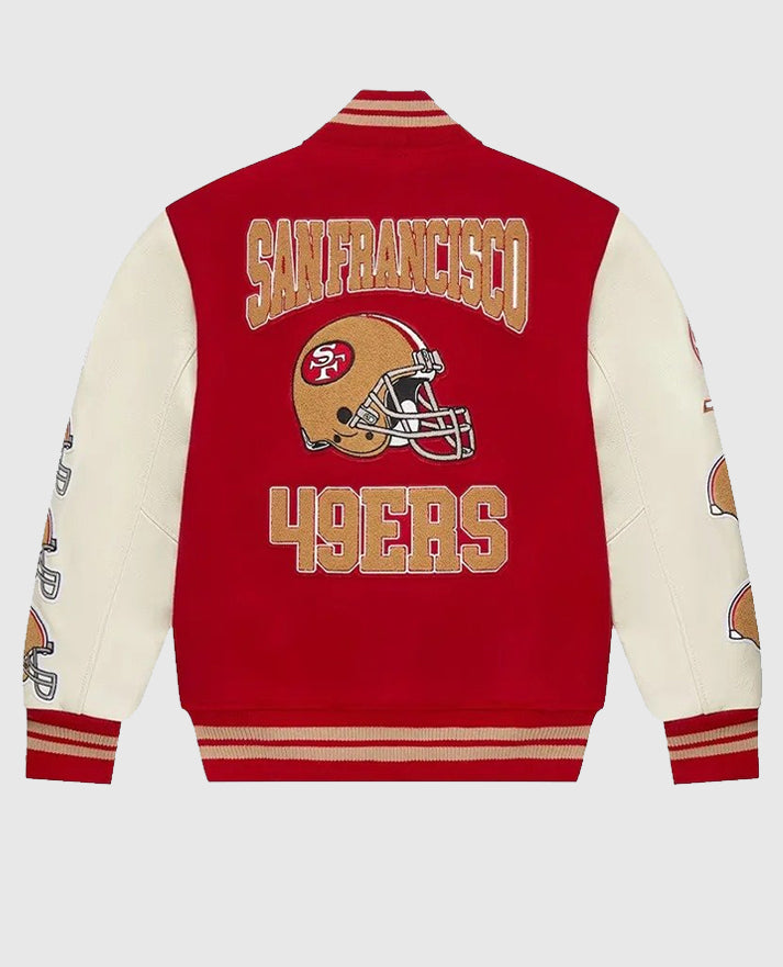 San Francisco 49ers OVO Full-Snap Red Varsity Jacket