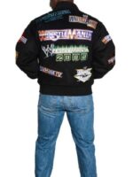 WWE-WrestleMania-1-21-Logos-Varsity-Jacket-Black