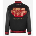 AC Milan Rolling Stones Black Wool Varsity Jacket - Image 2