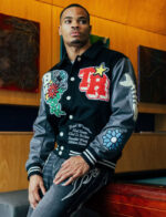 True Religion Bw Varsity Jacket Black-Granite Grey