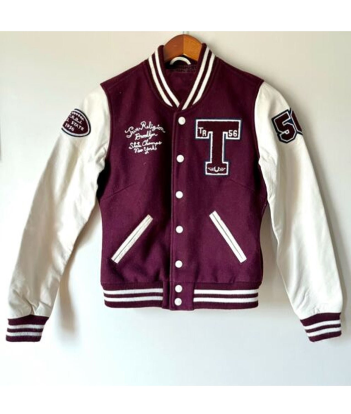 True Religion Mens Varsity Letterman Jacket