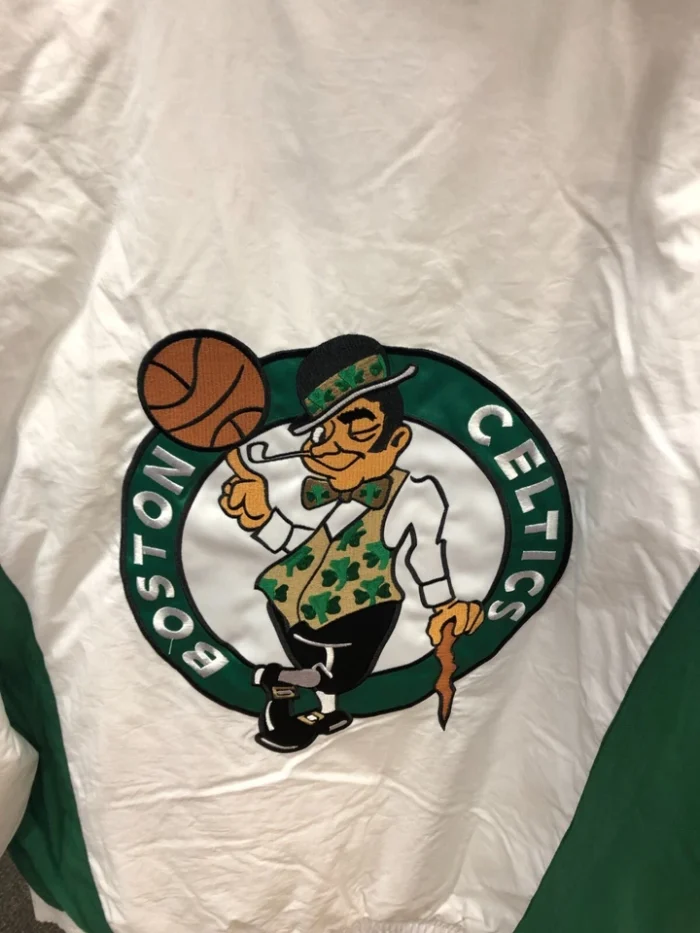 BOSTON CELTICS JACKET STARTER MENS JACKET WITH HOOD HEAVY WEIGHT WHITE-