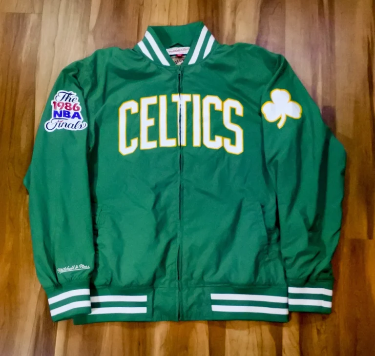 Boston Celtics M&N Warm Up Jacket 1986 NBA Champs Finals Green Men L Rare
