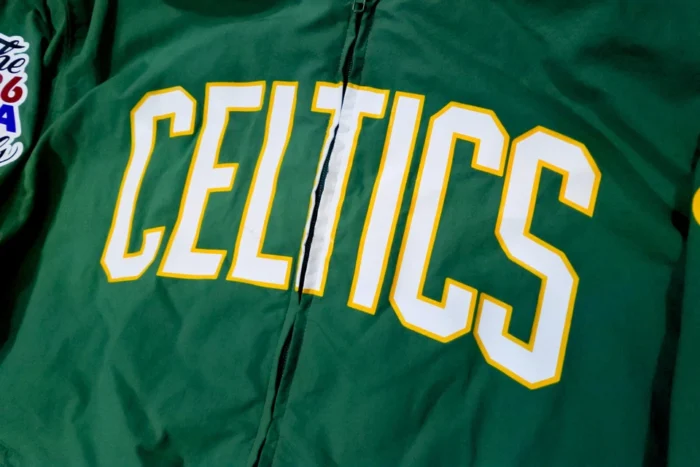 Boston Celtics M&N Warm Up Jacket 1986 NBA Champs Finals Green Men L Rare.