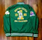 Boston Celtics M&N Warm Up Jacket 1986 NBA Champs Finals Green Men L Rare.-