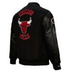 Men's Chicago Bulls Mitchell & Ness Black Hardwood Classics Blackout Collection Full-Snap
