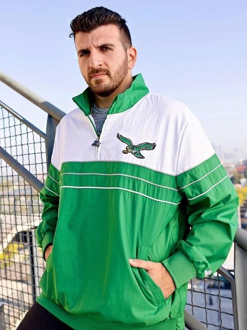 NFL-Philadelphia-Eagles-Kelly-Green-Starter-Half-Zip-Jacket