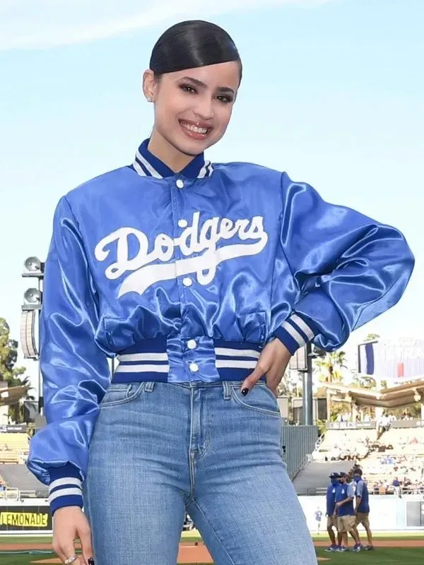 Sofia-Carson-Dodgers-Jacket