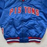 Vintage 90s NBA Starter Detroit Pistons Satin Basketball Jacket Size Large