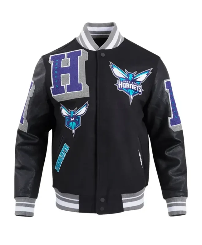 Charlotte-Hornets-Black-Letterman-Wool-Varsity-Jacket