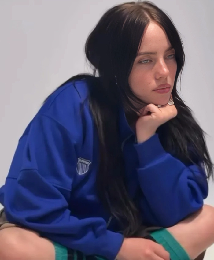 Fragrance-Line-Billie-Eilish-Classic-Drop-Shoulder-Athletic-Blue-Zip-Up-Jacket