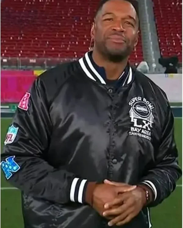 Good-Morning-America-Michael-Strahan-Black-Varsity-Jacket