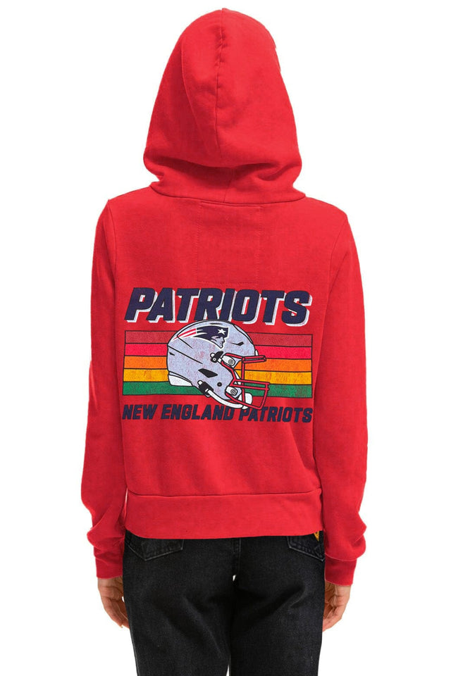 Joy Behar New England Patriots Helmet Zip Red Hoodie