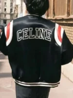 Kim-Tae-Hyung-Celine-Black-Varsity-Jacket