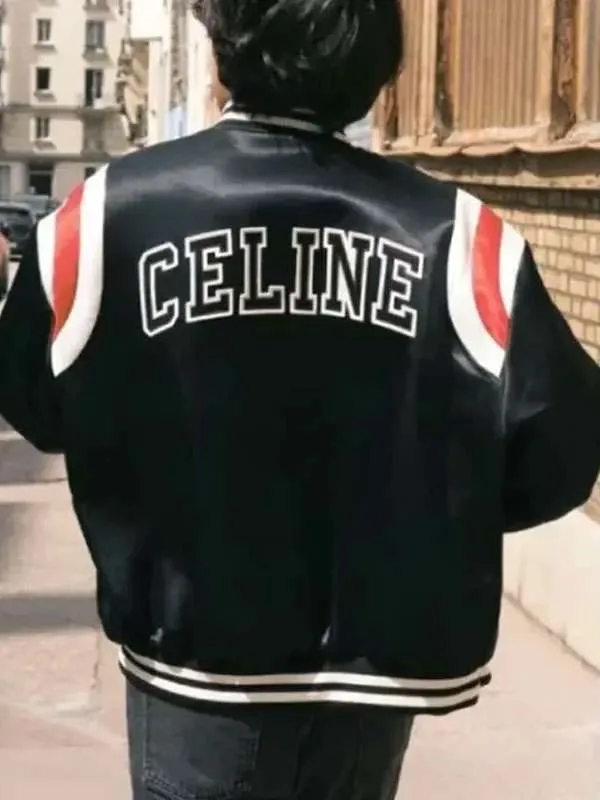 Kim-Tae-Hyung-Celine-Black-Varsity-Jacket
