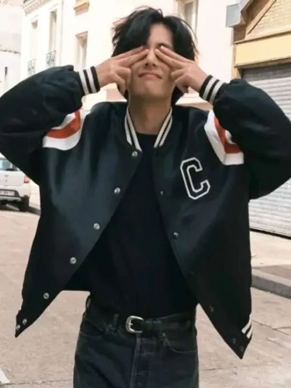 Kim-Tae-Hyung-Celine-Varsity-Jacket