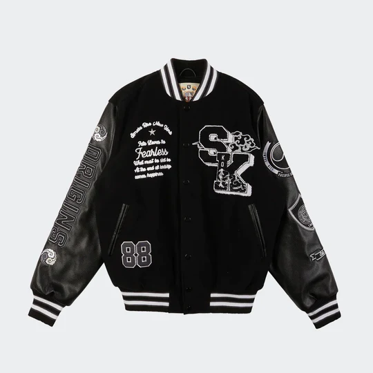 Mens-Smoke-Rise-Seoul-Black-Varsity-Jacket