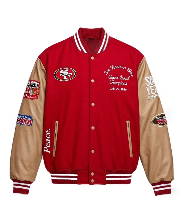 Sixty-Years-Of-Super-Bowl-2026-Super-Bowl-XXIII-49ers-vs.-Bengals-Champions-Unisex-Red-Bomber-Varsity-Jacket