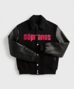 2026-KITH-x-The-Sopranos-Full-Snap-Black-Varsity-Jacket