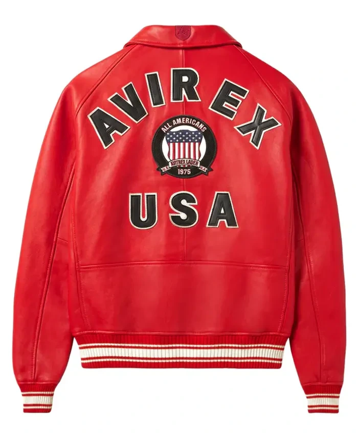 Avirex-Red-Leather-Varsity-Jacket