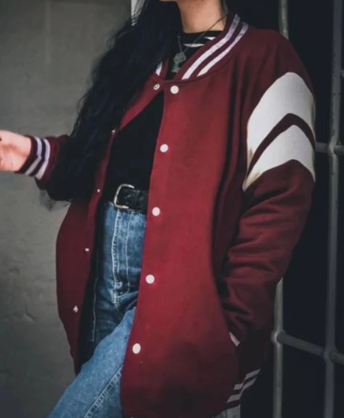 Buy-Now-Christiane-F.-BOWIE-Stripes-Maroon-Varsity-Jacket-For-Men-and-Women