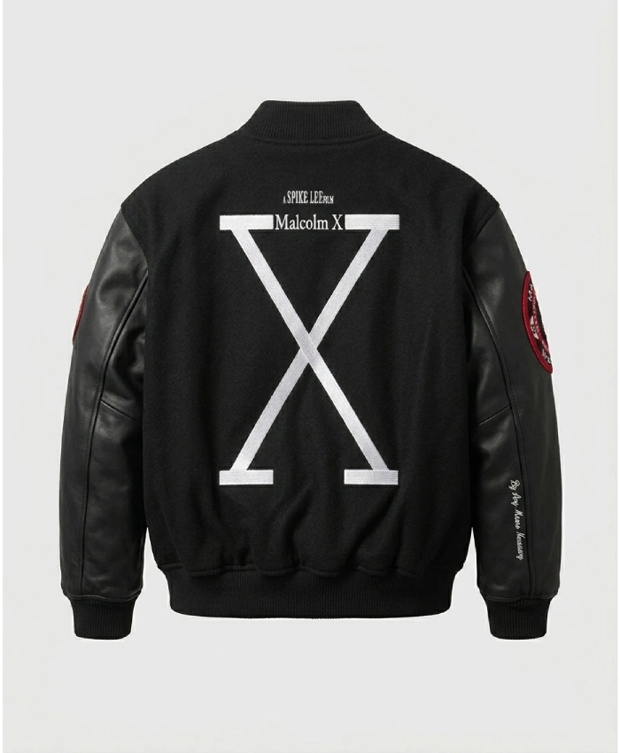 Buy-Supreme-40-Acres-Malcolm-X-Wool-and-Leather-Black-Varsity-Jacket