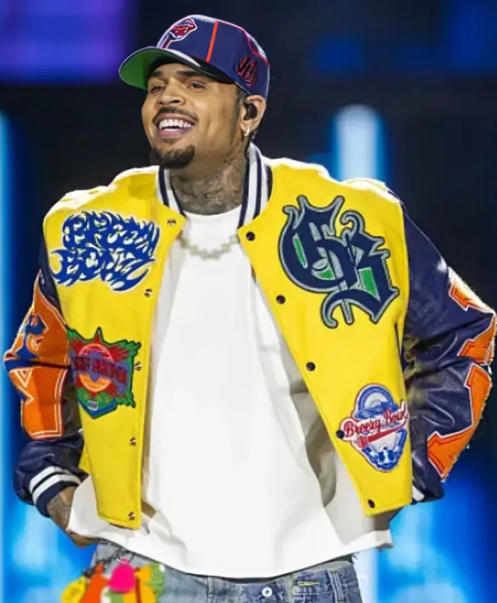 Chris-Brown-Breezy-Bowl-XX-Tour-MultiColor-Patches-Bomber-Jacket