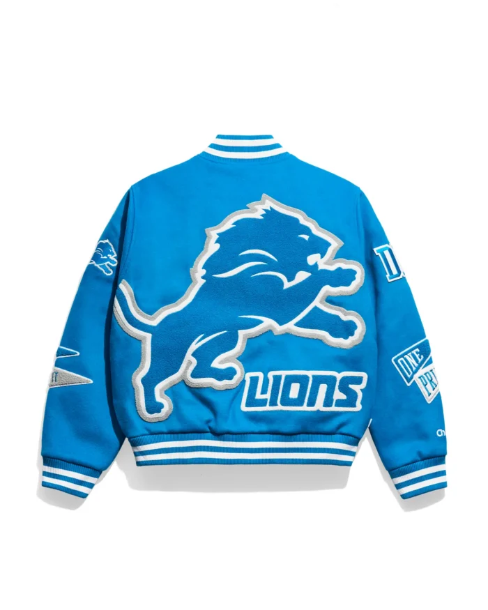 DetroitLionsPennantVarsityJacketBack