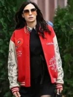 Keith-Haring-Heart-Face-New-York-City-2026-Famke-Janssen-Red-Jacket